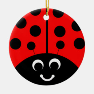 röd ladybug julgransprydnad keramik