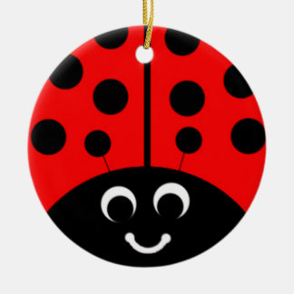 röd ladybug julgransprydnad keramik