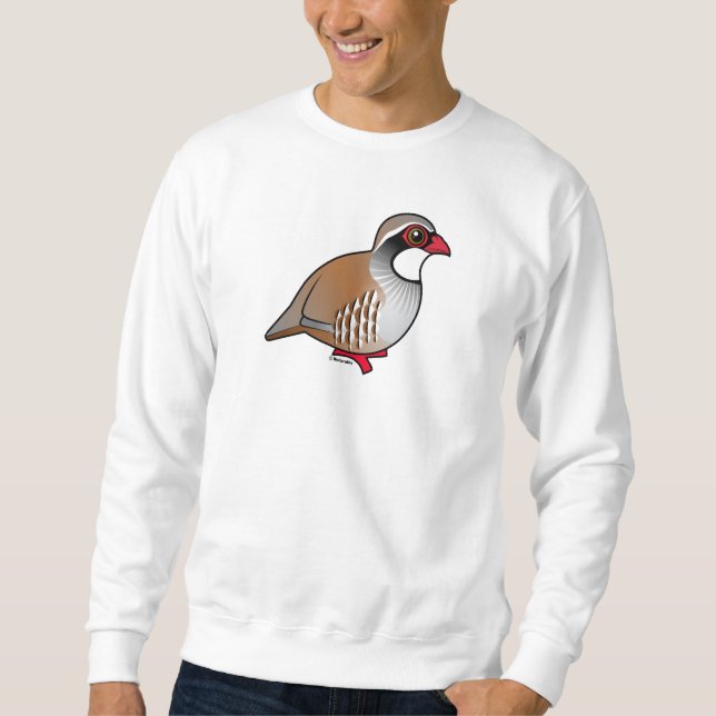 Röd-lagd benen på ryggen rapphöna sweatshirt (Framsida)