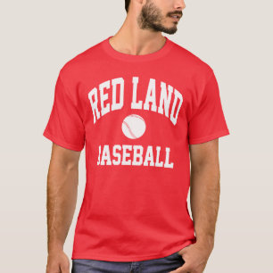 Röd landbaseballT-tröja T-shirt