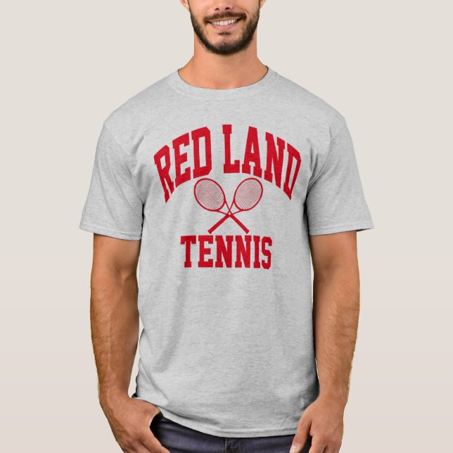 Röd landtennisT-tröja Tee Shirt (Framsida)