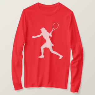 Röd långärmad tenniströja för kvinnor t shirt