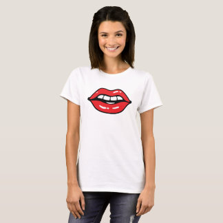 Röd läpp t-shirt