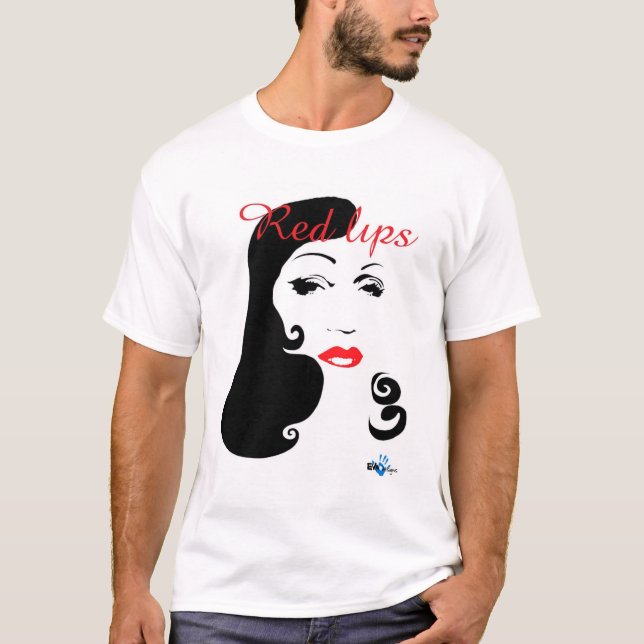 Röd läppar 3 t-shirt (Framsida)