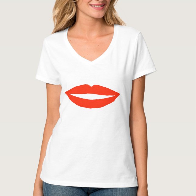 Röd Läppar Behålla Det är enkelt sötsaker T Shirt (Framsida)