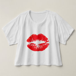 Röd läppar för vektor tee shirt