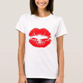Röd läppar för vektor tee shirt