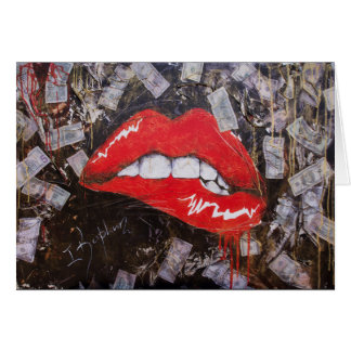 Röd läppar hälsningskort