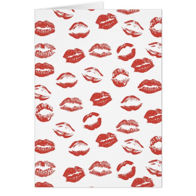 Röd läppar hälsningskort (Framsidan)