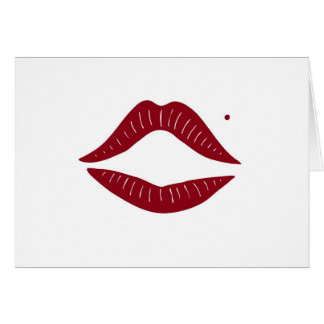 Röd läppar hälsningskort