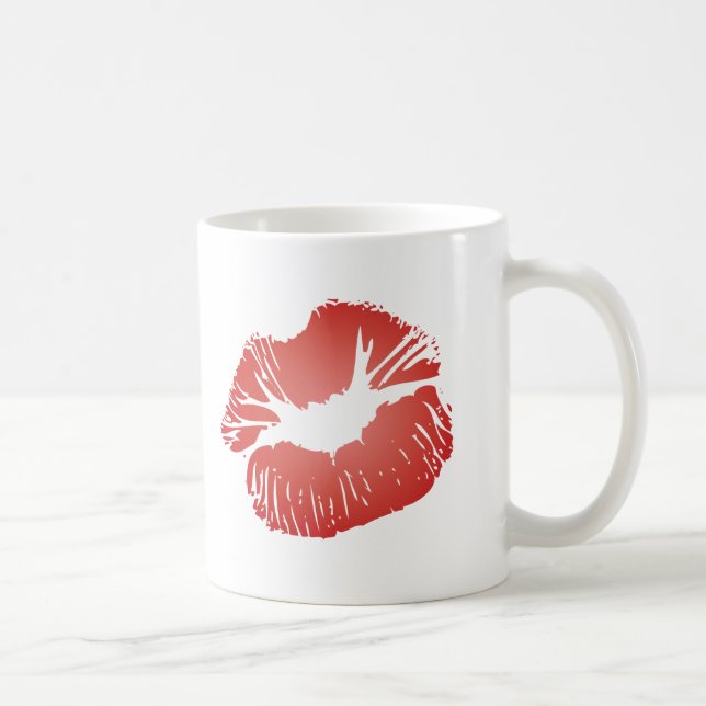 Röd läppar kaffemugg (Höger)