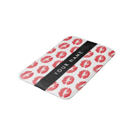 Röd Läppar, kyss, läppstift, ditt namn, anpassa di Badrumsmatta