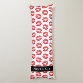 Röd Läppar, kyss, läppstift, ditt namn, anpassa di Kroppskudde