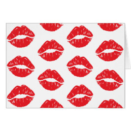 Röd Läppar, röd läppstift, kyss, Mönster i Läppar Hälsningskort