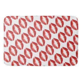 Röd läppardesign badrumsmatta