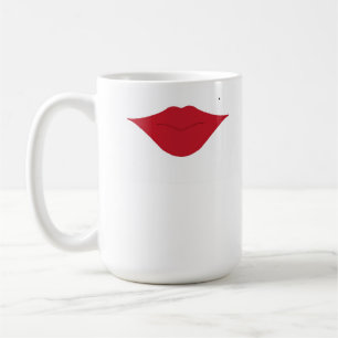 Röd läpparmugg kaffemugg