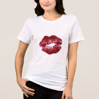 Röd läppkysstecken Baddie Estetisk T-Shirt
