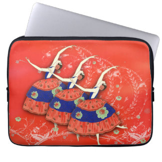 Röd laptop sleeve för balettPrintemps Ballerinas