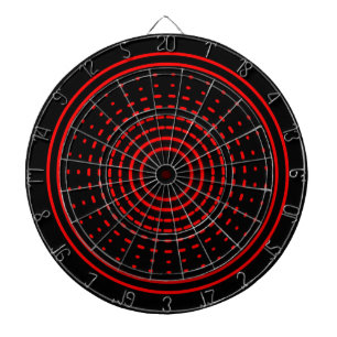 Röd larmabstraktGamma ledde den ljusa dartboarden Piltavla