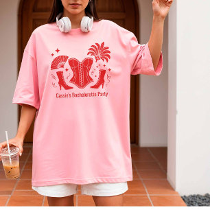 Röd Las Vegas-Showgirl Brudtärna Sängkammarfest T- T Shirt