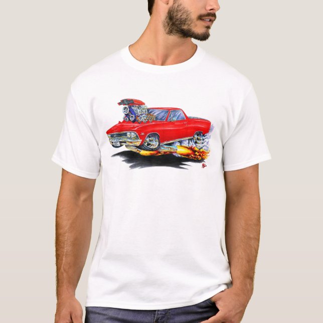 Röd lastbil 1966 för El Camino Tee (Framsida)