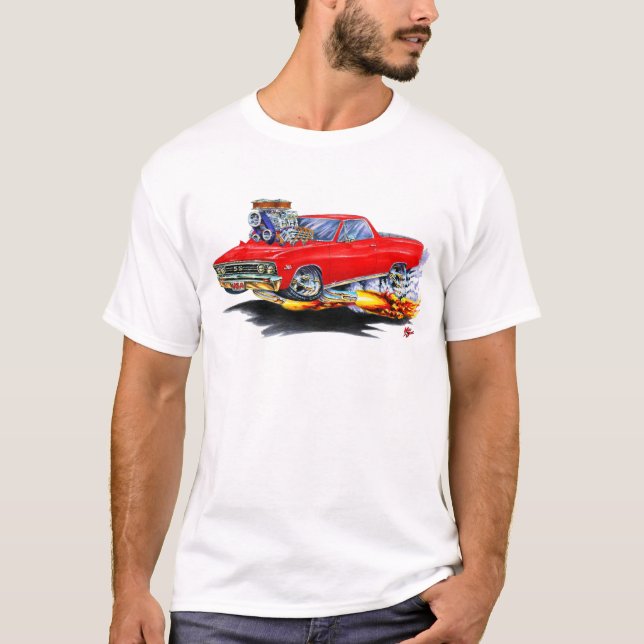 Röd lastbil 1967 för El Camino T Shirt (Framsida)