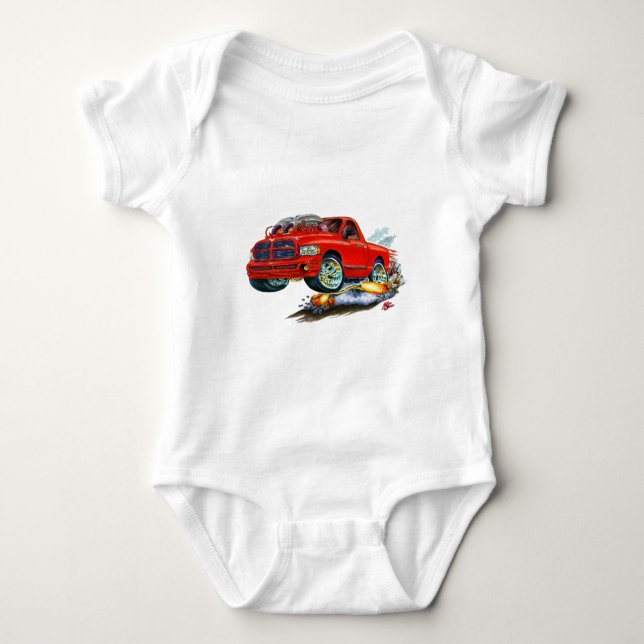 Röd lastbil för fint SRT10 Tee Shirt (Framsida)
