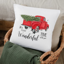 Röd lastbil jul elegant bondgårdsholiday