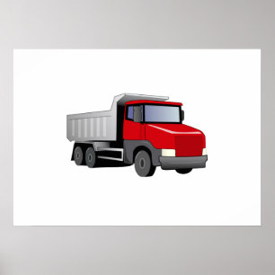 Röd lastbil poster