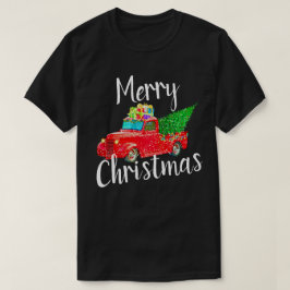 Röd lastbiljul för vintage t shirt