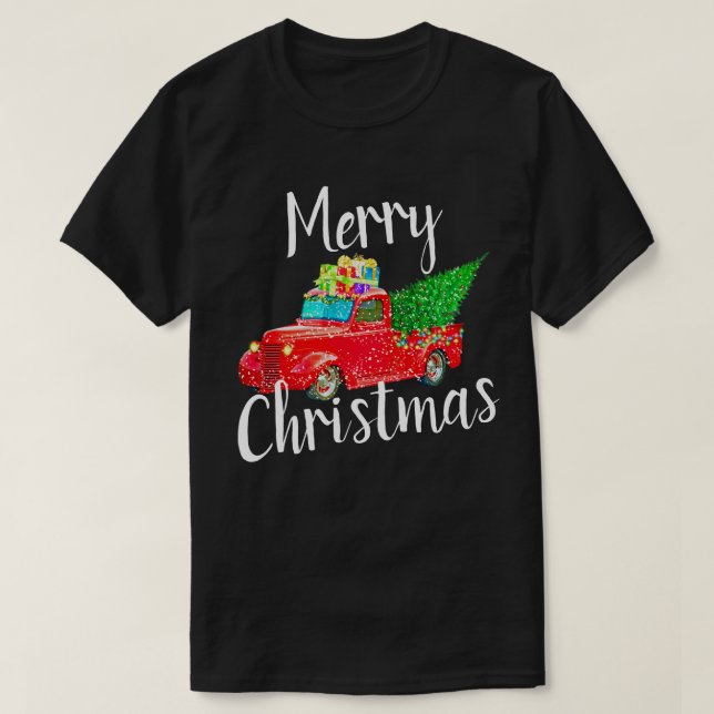 Röd lastbiljul för vintage t shirt (Design framsida)