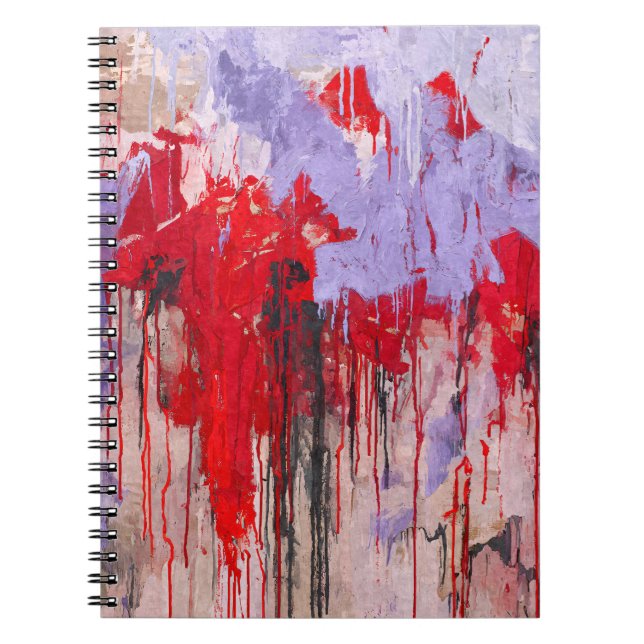 Röd lavender-Abstrakten Drip Expression för bärbar Anteckningsbok (Framsidan)