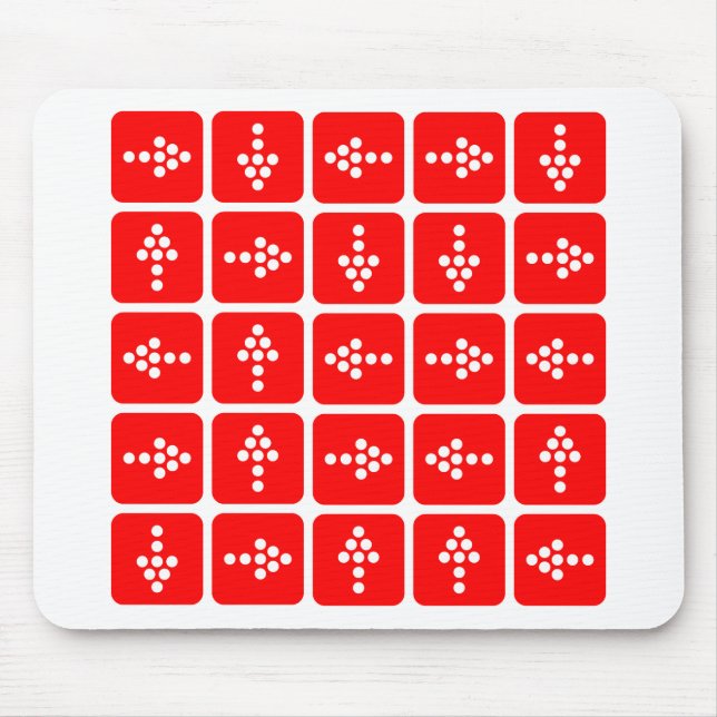 Röd LED-pilfyrkant Musmatta (Framsidan)