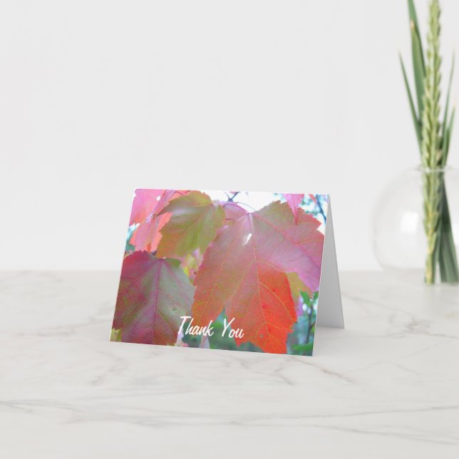 Röd ledare för lövpastorgillande tack kort (Framsida)