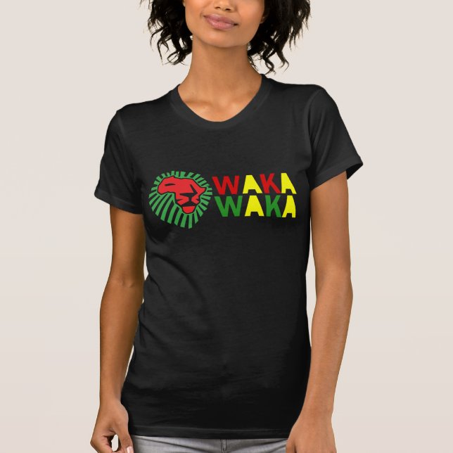 Röd lejon grön ManeWaka Waka skjorta Tee Shirt (Framsida)