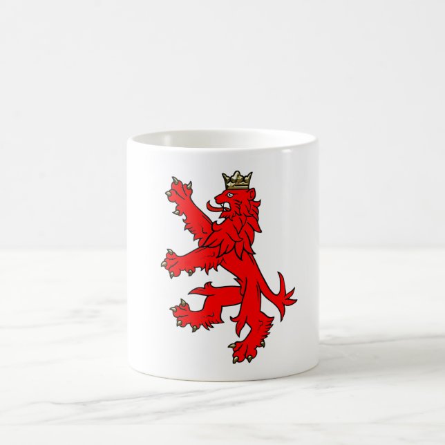 Röd Lejon Rampant med Guld Krona Mugg (Center)