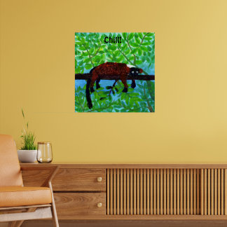 Röd Lemur Djur Poster Chill!