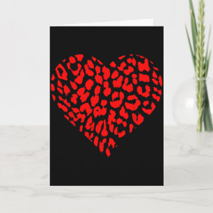 Röd Leopard Hjärtan Män Kvinnor Roligt Valentine P Kort
