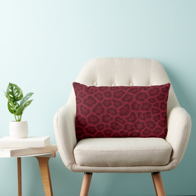 Röd Leopard Lumbarkudde (Stol)