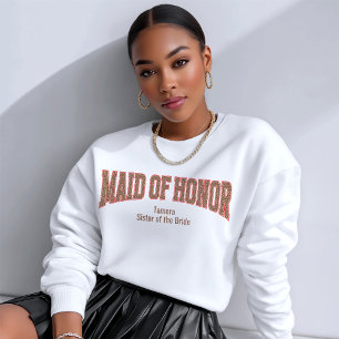 Röd + Leopardyck Varsity MAID OF HONOR T Shirt