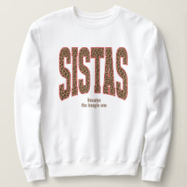 Röd + Leopardyckad Varsity SISTAS T Shirt