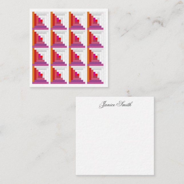 Röd, Lila, Orange och tvättställ Anteckningskort (Fram/baksida)