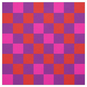 Röd Lila Rosa Rutig Mönsterdesign  Tyg