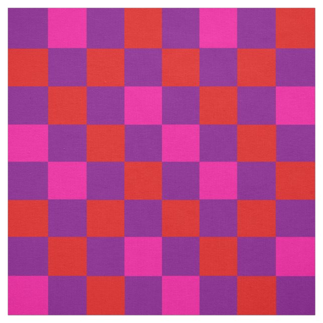 Röd Lila Rosa Rutig Mönsterdesign  Tyg (Provkarta)