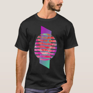 Röd Lila Sea Grönt Modern Smoke Geometry Mönster T Shirt