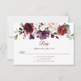 Röd Lila Vit Grön Blommig Röd Bak RSVP OSA Kort