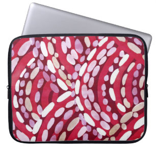 Röd lila vit halvcirkel punkt laptop sleeve