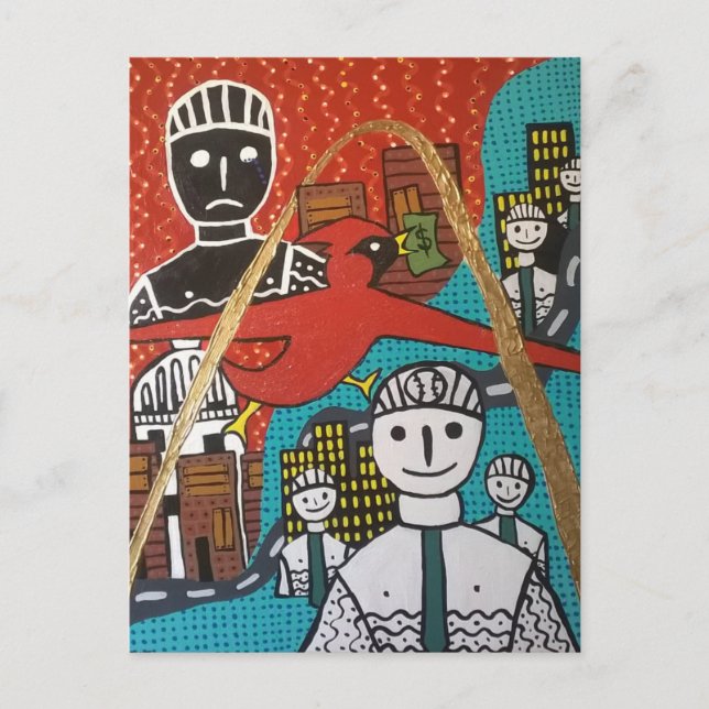 Röd linje blålinjenvykort vykort (Framsida)