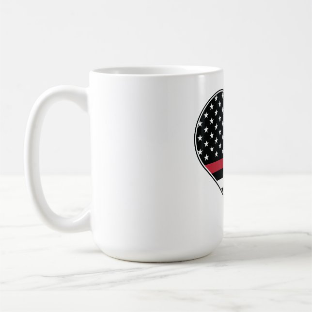 Röd Linje Flagga Hjärta Kaffemugg (Vänster)