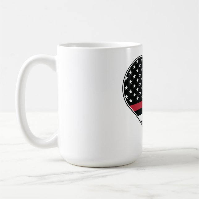 Röd Linje Flagga Hjärta Kaffemugg (Vänster)